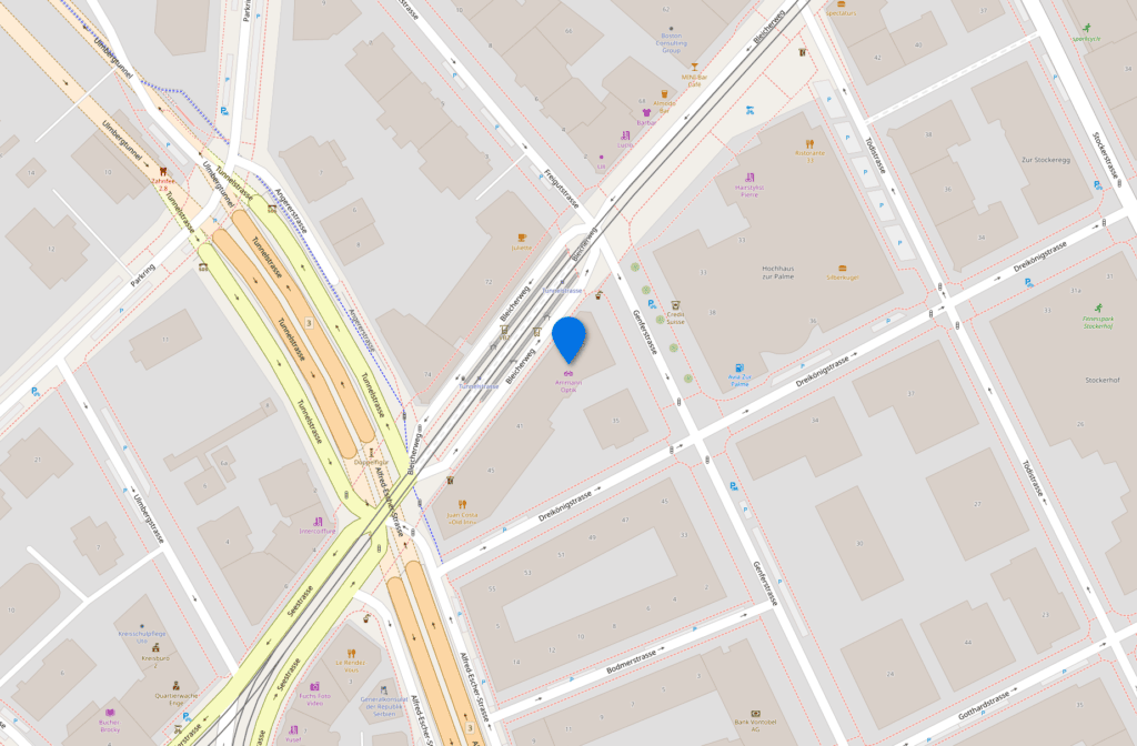 Karte: Bleicherweg 34, Zürich